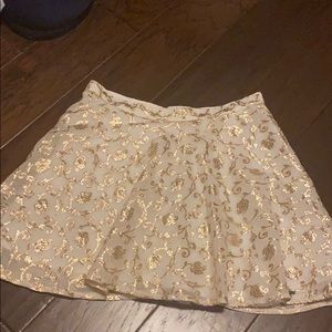 Hollister gold embroidered circle skirt